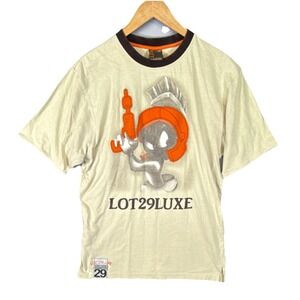 Lot29Luxe Looney Tunes Marvin The Martian Graphic Ringer T Shirt Men's Large Y2K